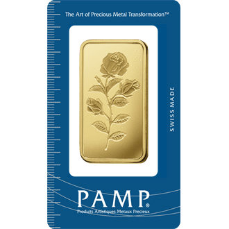 Rosa Gold Minted Bar - 5G, 10G, 20G, 1OZ, 50G, 100G [PAMP SUISSE]